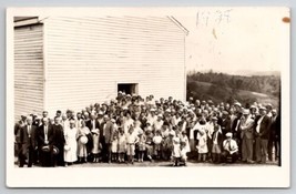 RPPC Large Church Congregation c1928 Men Women Children Preacher Postcard H30 - £7.92 GBP