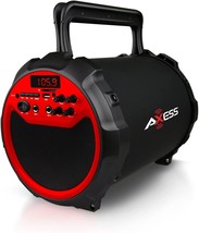 Axess Spbt1036Rd Portable Indoor/Outdoor Bluetooth Hi-Fi Cylinder 2.1 Sp... - £61.40 GBP
