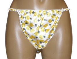 VTG Satin String Bikini Panty Undies Bumble Bee Yellow Roses Sz 8  Cute NWOT NOS - £69.96 GBP