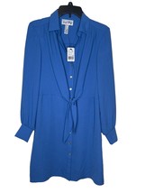 Joseph Ribkoff Women&#39;s Dress Tie Front Tunic Button-Up Long Sleeve Blue Sz.8 NWT - £59.48 GBP