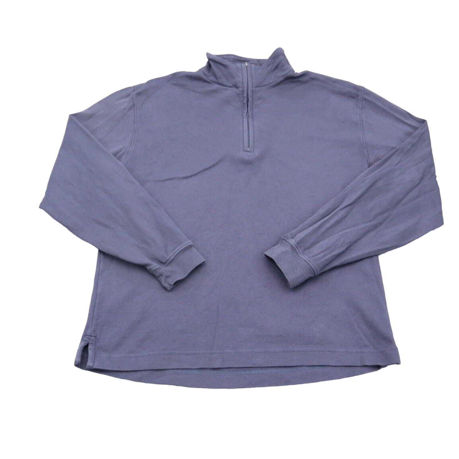 Scott Barber Sweater Mens L Blue Plain Long Sleeve Chest Zipper Casual O... - $16.71