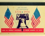1976 Pocket Calendar 1776-1976 200 Years Of Freedom Vintage VTG Box2 - £9.74 GBP