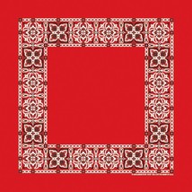 Carolina Creative Bandanna (Red) Open Center Paisley 22&quot; x 22&quot; Hav-A-Hank - $7.51