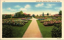 Circle Park Deerings Oaks Portland Maine Postcard Unposted - £7.84 GBP