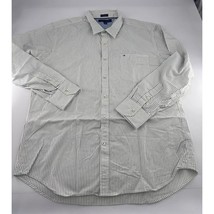 Tommy Hilfiger Shirt Mens Extra Large Green White Striped Button Dress C... - $18.20