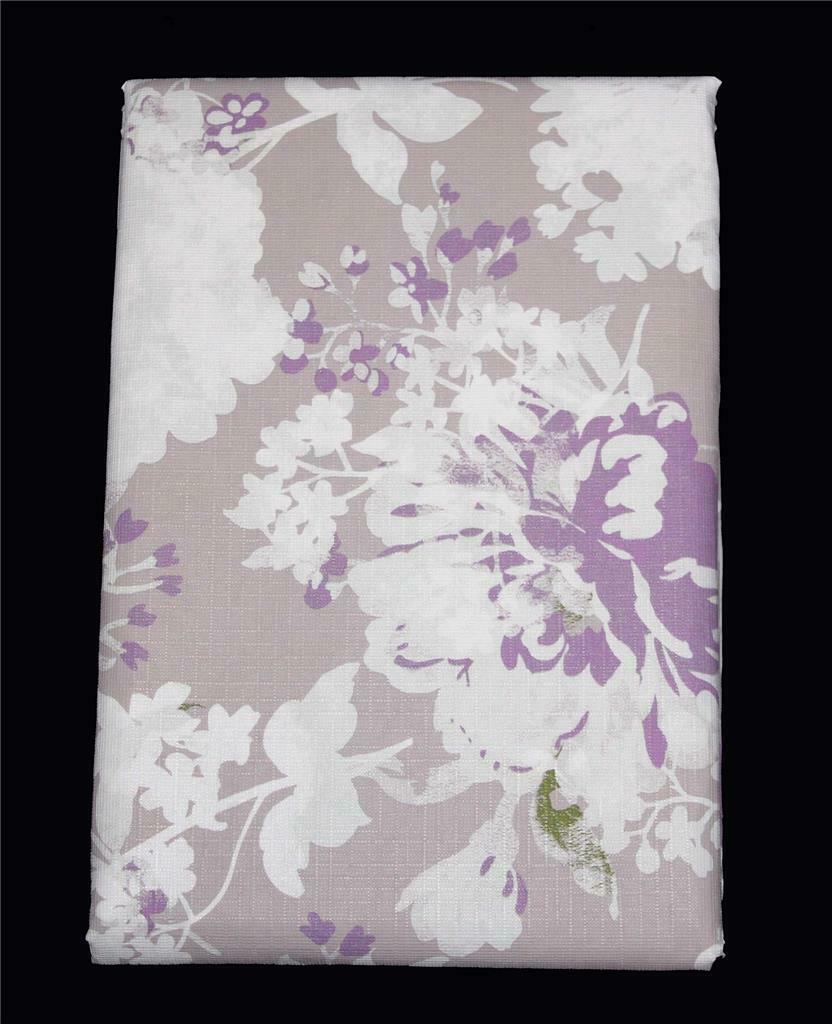 LENOX Lilac Taupe Grey White Floral Vinyl Flannel Back Varied Sz Tablecl... - $20.99+