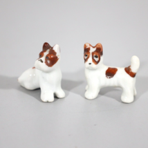 Vtg Scottish Terrier Miniature Figurines Statues Set of Two Brown White Japan - £15.96 GBP