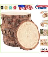 Versatile Unfinished Wood Slices for Crafts - 16 Natural Rounds with Bark - $37.18 CAD