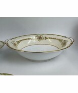 Vintage Noritake Japan Mystery ? Vegetable Bowl 10&quot; Gold and Green Rim F... - €41,24 EUR