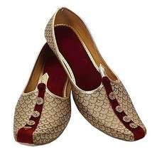 Mens Indian wedding Jutti ethnic Mojari Khussa flats Shoes US size 8-12 Maroon - £28.43 GBP