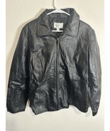 Worthington Woman’s Black Leather Full Zip Jacket Size XL - $39.59