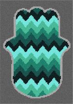 Pepita Needlepoint Canvas: Hamsa Chevron Green, 7&quot; x 10&quot; - £40.09 GBP+