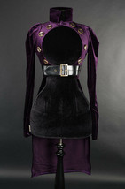 Purple Velvet Openbust Gothic Victorian Steampunk Officer Crop Jacket Ta... - $96.41