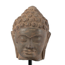 Antique Dvaravati Style Thai Stone Buddha Head Statue - 27cm/11&quot; - £681.91 GBP