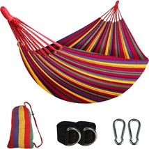 Szhlux Double Hammock,Cotton Hammock Portable Hammock With Carry Bag,Per... - $33.99