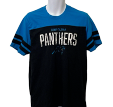 Carolina Panthers Mens T Shirt Size L/G Black Blue Logo Short Sleeve - $15.67