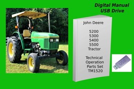 John Deere 5200 5300 5400 5500 Tractor Technical Operator &amp; Parts Manual Set  - £29.77 GBP