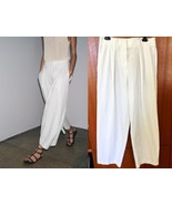NWT ZARA ZW WHITE WIDE LEG PLEATED PANTS -M - $1,470.43 MXN