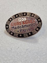 Hat Pin 2nd Amendment God Guns &amp; Guts Made America Free Lapel - £10.06 GBP
