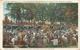 New Jersey Fort Dix recruits attending lecture manual of arms  1919 Postcard N19 - £5.67 GBP