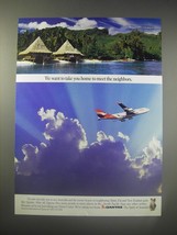 1990 Qantas Airlines Ad - We want to take you home to meet the neighbors - $18.49