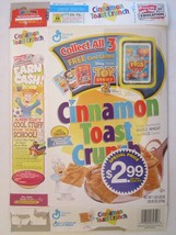 Cinnamon Toast Crunch Cereal Box 2000 Toy Story 2 Card Game When Pigs Fly 20 Oz - £18.28 GBP