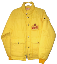 Stroh&#39;s Beer Vintage Yellow Puffer Jacket ~ Size Small - £31.26 GBP