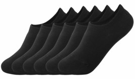 Lightweight Cotton Breathable Men Black No Show Size 5-10 Pack Of 6 - £11.84 GBP