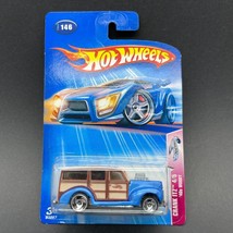 Hot Wheels 1940&#39;s Ford Woody Woodie Blue Crank ITZ Surf Beat Diecast 1/64 #146 - £10.27 GBP