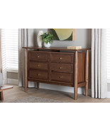 Jessen Japandi Walnut Brown Wood 6-Drawer Dresser - $12,248.10 MXN
