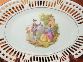 Reticulated Porcelain Bowl 12&quot; Schwarzenhammer Germany Fragonard Love Story - £11.32 GBP