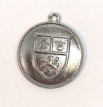 Silver Tone Metal Coin Medallion Shaped Charm Pendant Coat of Arms? - £6.32 GBP