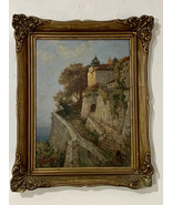 Antique Oil Painting Signed Baldoni, Antique Convent Castle in Greece 40... - £305.70 GBP