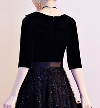 Black Velvet Maxi Dress Gowns Women Custom Plus Size Cocktail Dress image 9