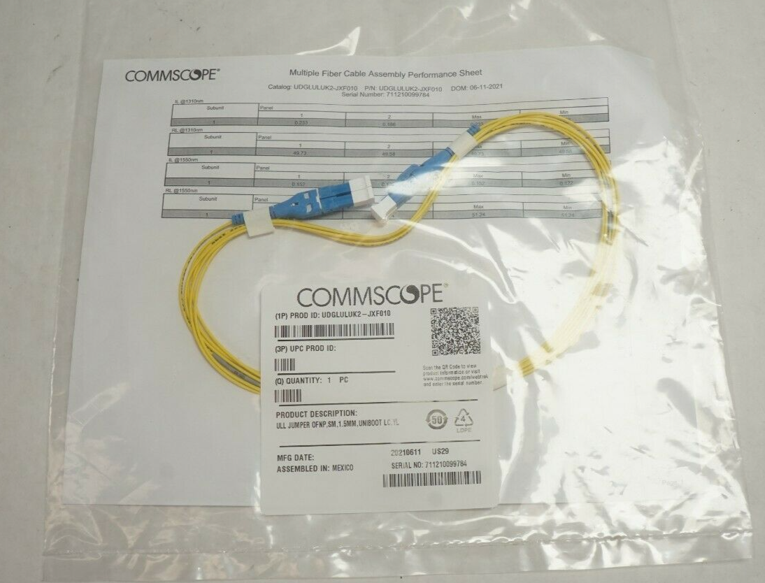 NEW Commscope UDGLULUK2-JXF010 ULL Jumper OFNP SM 1.5MM Uniboot LC YL - $32.67