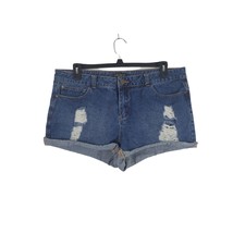 Forever 21 Plus Size Womens Denim Shorts 14 Cuffed High Rise Distressed Summer - £10.95 GBP