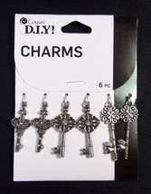Cousin DIY silver tone CHARMS keys 6 pcs NEW - £3.59 GBP
