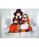 VTG Little Pilgrims Thanksgiving Table Centerpiece Pillow Craft Sewing F... - $219.00 MXN