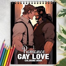 Romance Gay Love Spiral-Bound Coloring Book for LGBT for Stress Relief, Unwind - £16.33 GBP