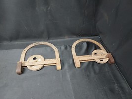 Antique Pair Horseshoe Large U Shaped Matching Iron Barn Door Rollers Ha... - $89.99