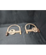 Antique Pair Horseshoe Large U Shaped Matching Iron Barn Door Rollers Ha... - $89.99