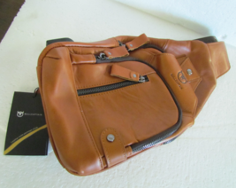 Men's & Women's Leather Sling Bag Waterproof Crossbody Chest Shoulder - 002 - $54.40 CAD