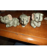 Homco Ceramic Set Of 3 Baby Elephants Figurines - €25,56 EUR