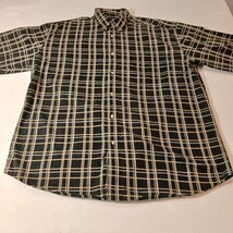 Ivy Crew Classics Mens Cotton Black & Yellow Plaid Button-Down Collar Shirt Sz L image 5