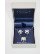 Contessa Di Capri Sterling Silver Cubic Zirconia Earrings &amp; Necklace Set - $54.69 CAD
