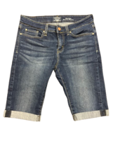 Signature by Levi Strauss &amp; Co Gold Denim Cuff Mid Rise Skinny Shorts Sz 6 / W28 - £13.53 GBP