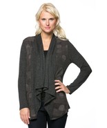 Women&#39;s Long Sleeve Geometric Open Front Cardigan Gray - $848.88 MXN