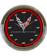 Corvette C8 Next Generation Home Décor Light 15&quot; Neon Clock - £67.64 GBP