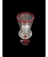 Bubba Gump Shrimp Co Restaurant Market Beer Glass w/ Red Rim and Base 9&quot;... - $29.78 CAD