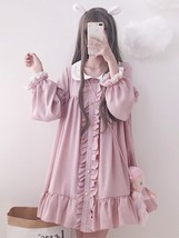 2022 Spring Autumn Dress Women Harajuku Pink Ladies Ruffle   Kawaii Dresses ita  - £88.20 GBP